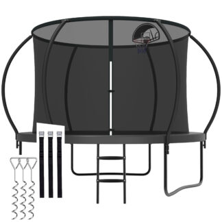 CITYLE Trampoline 10FT 1000LBS Trampoline for Adults Kids Trampolines with Basketball Hoop, Enclosure, Outdoor Heavy Duty Trampoline, Easy to Install & Last Long, Black