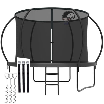 CITYLE Trampoline 10FT 1000LBS Trampoline for Adults Kids Trampolines with Basketball Hoop, Enclosure, Outdoor Heavy Duty Trampoline, Easy to Install & Last Long, Black