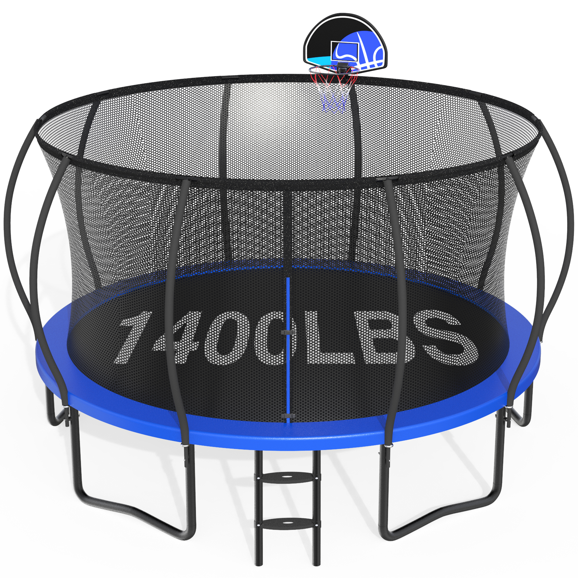 CITYLE 14FT Trampoline with Enclosure Net, Outdoor Trampoline for Kids and Adults, 1400LBS Trampoline with Basketball Hoop, Galvanized Steel Heavy Duty Trampolines with Wind Stakes, Xmas Gift