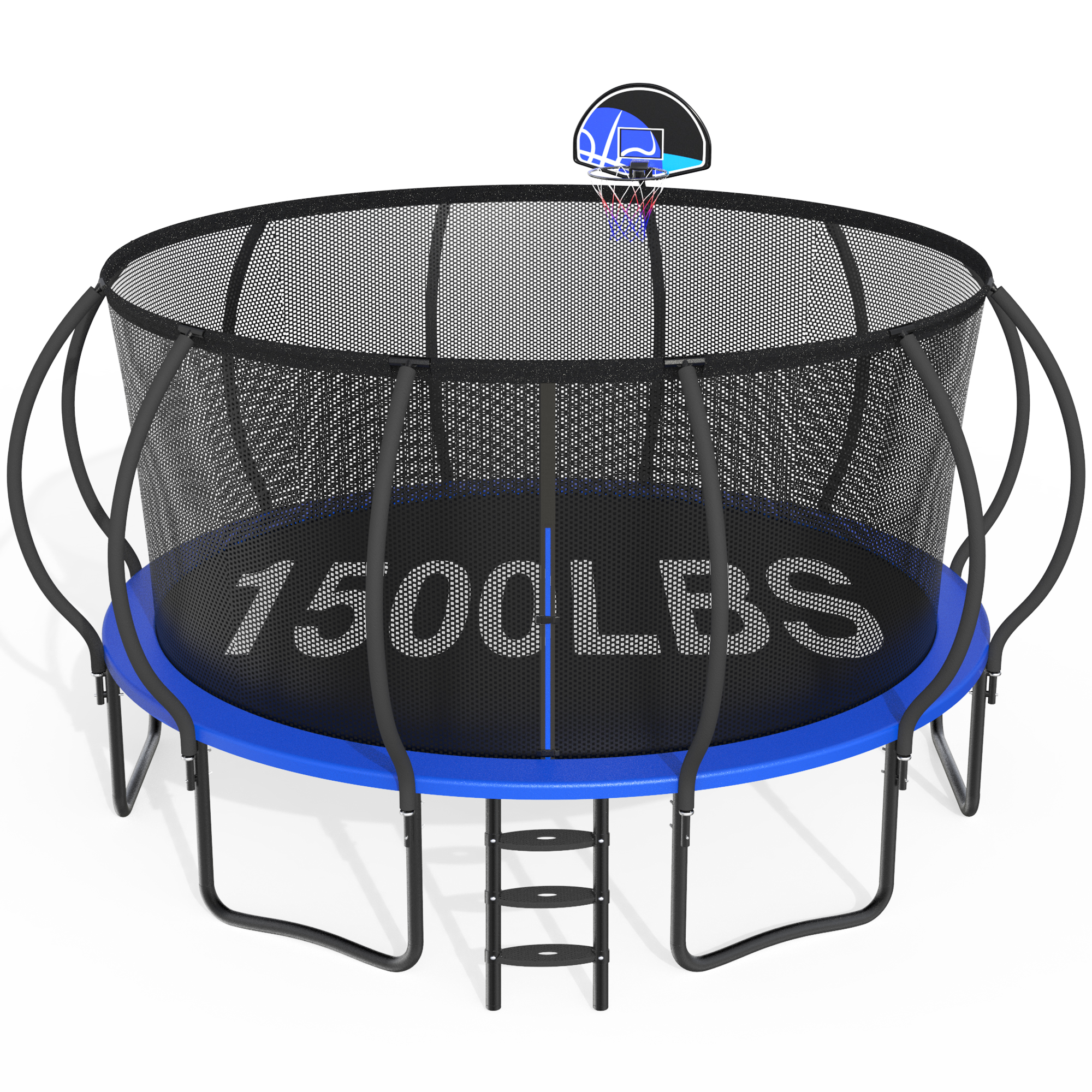 CITYLE 16FT Trampoline with Enclosure Net, Outdoor Trampoline for Kids and Adults, 1500LBS Trampoline with Basketball Hoop, Galvanized Steel Heavy Duty Trampolines with Wind Stakes, Xmas Gift