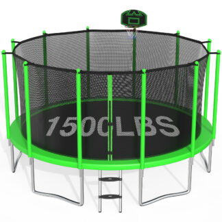 CITYLE 15FT Trampoline 1500LBS for Adults and Kids, Outdoor Trampolines with Basketball Hoop, Enclosure Net, Heavy Duty Trampoline for Backyard, Easy to Install & Last Long