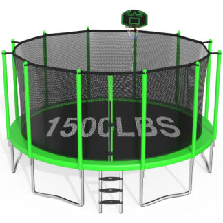CITYLE Trampoline 16FT 1500LBS Trampoline for Adults and Kids Trampolines with Basketball Hoop, Enclosure, Ladder, Heavy Duty Outdoor Backyard Trampoline, Easy Assembly & Durable