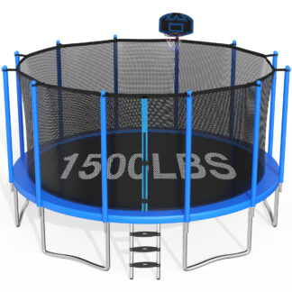 CITYLE Trampoline 16FT Trampoline for Adults and Kids, 1500LBS Outdoor Trampolines with Basketball Hoop and Enclosure Net, Heavy Duty Trampoline, Easy to Install & Last Long, Birthday Gift